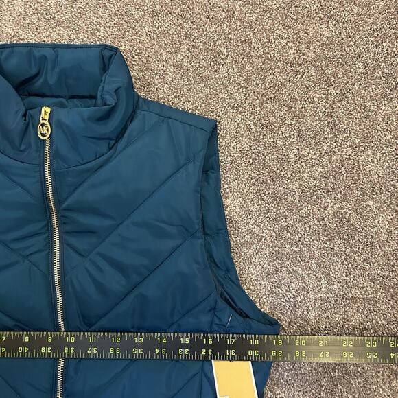 Michael Kors Women's Quilted Vest Full Zip Luxe Teal Size S - Small - NWT $125 - Picture 8 of 15